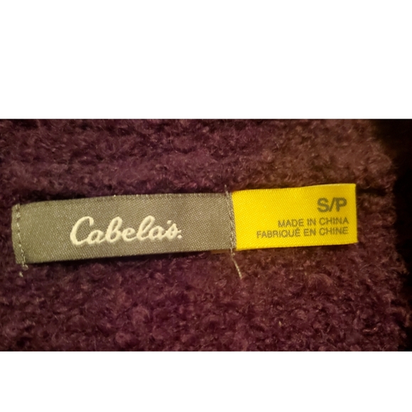 Cabela's wool blend cowl V-neck sweater purple small petite - Picture 5 of 6
